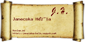 Janecska Héla névjegykártya